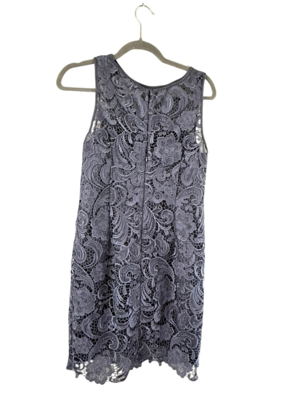 Women's Adrianna Papell Gray Lace Sleeveless Mini Dress 8P - Picture 9 of 9